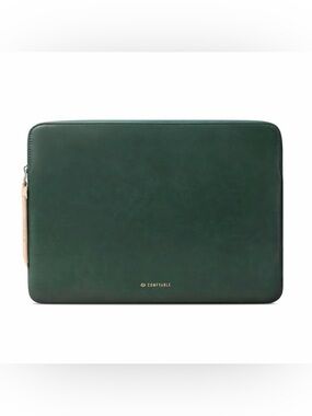 Green Leather Laptop Sleeve